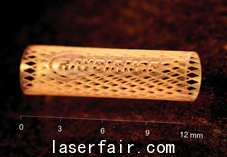 生物可吸收支架原型的筋寬約為80微米，筋厚150微米